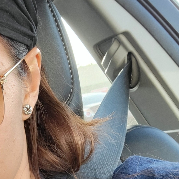 14KT Italian White Gold Love Knot Earrings - Picture 10 of 10